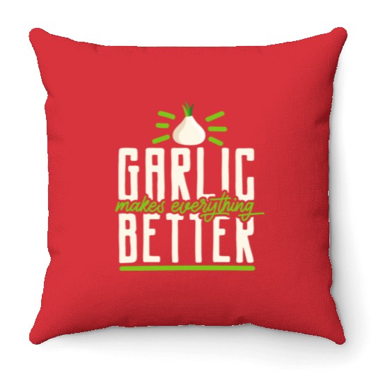 Garlic Garlic Cloves Garlic Lover Cooking Throw Pillows