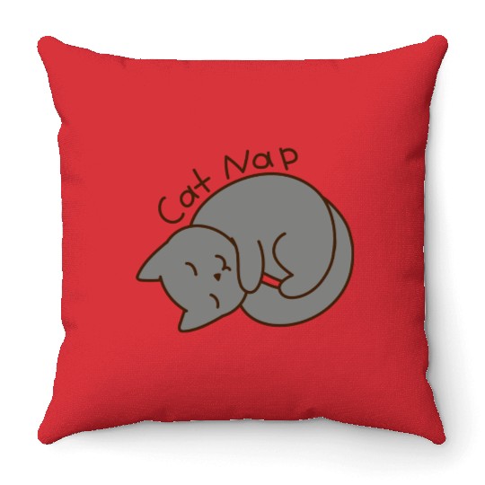 Cat Nap Throw Pillows