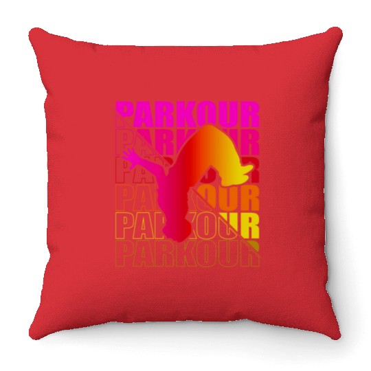 Parkour, Freerunning, Street Workout Acrobatic Throw Pillows