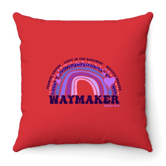 Waymaker Promise Keeper Miracle Worker - Jesus Throw Pillows