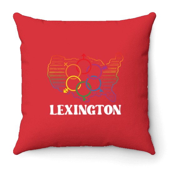 Lexington Pride Month Pride Flag LGBT Community LG Throw Pillows
