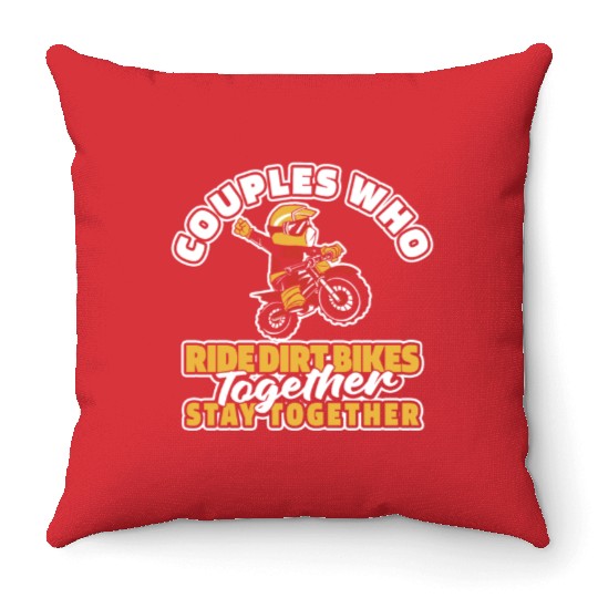 Dirt Bike Mx Motocross Supermoto Couple Throw Pillows