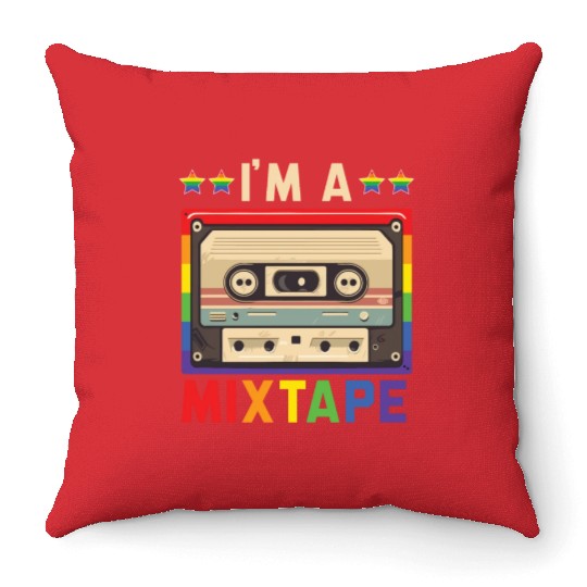 I'm A Mixtape Rainbow Pride Month LGBTQ Gay Pride Throw Pillows
