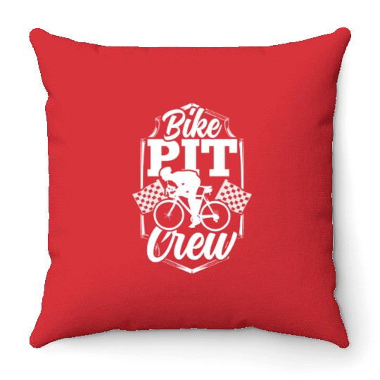 Bike Pit Crew Bicycle Bike Race Cycling Racing Throw Pillows