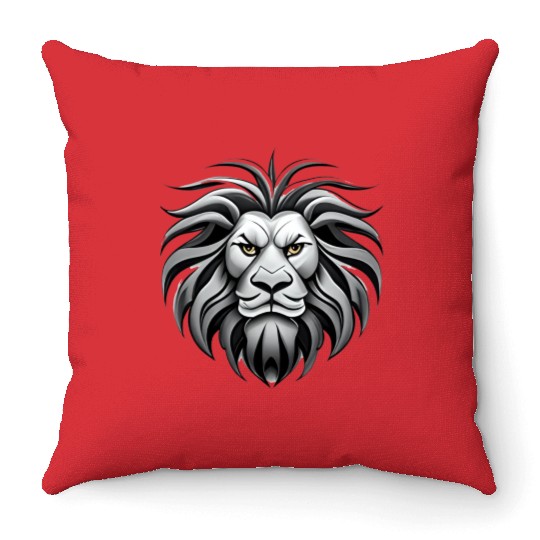 Angry Lion Throw Pillows