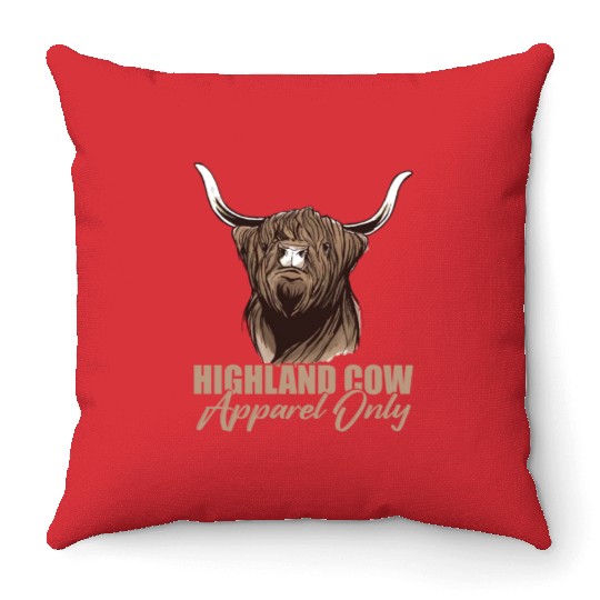 Highland Cow Apparel Only Throw Pillows