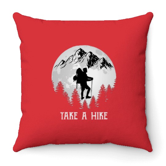 Take a Hike Wanderlust Hiking Throw Pillows