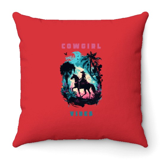 Cowgirl Vibes Throw Pillows