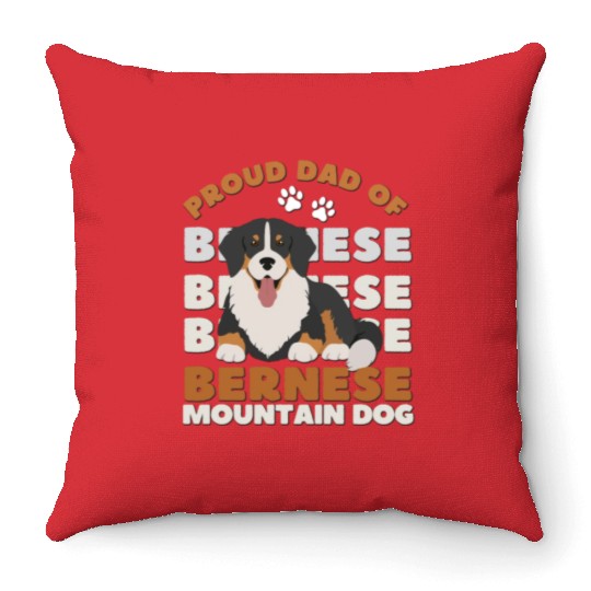 Bernese Mountain Dog. Best mom of Bernese Mountain Throw Pillows