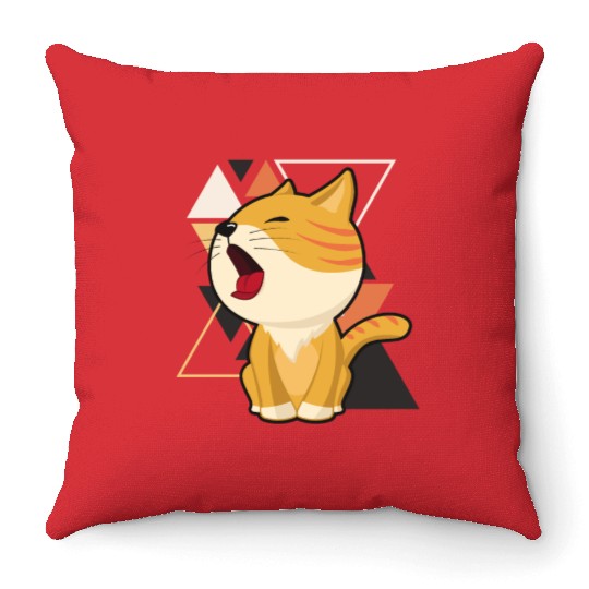 Cute little cat adorable kitty Kittenlove cat mom Throw Pillows