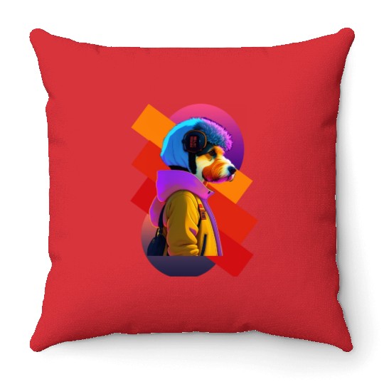 Retro Chic Meets Punk Edge: The Schnauzer Style Throw Pillows
