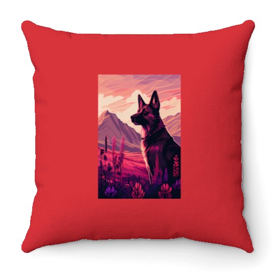 Belgian Malinois Nature Throw Pillows