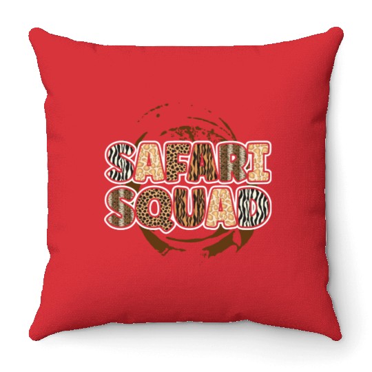 Safari Squad Africa Animals Zoo Lover Zookeeper Throw Pillows