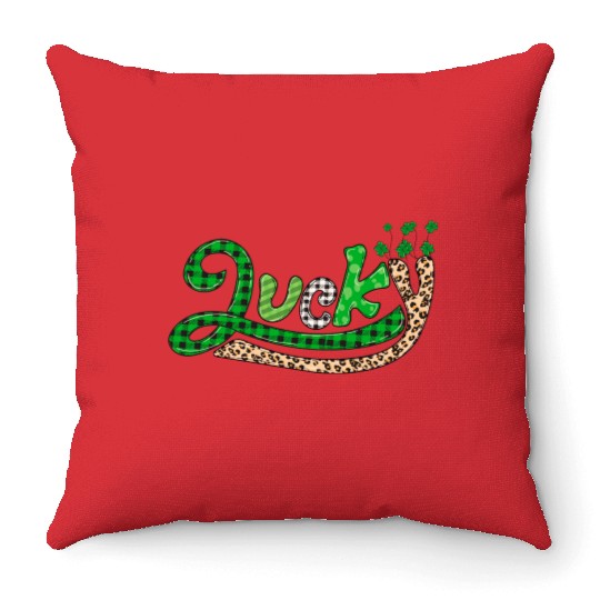 Lucky Of The Irish shamrock Charms Throw Pillows
