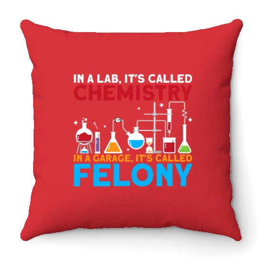 In A Lab Its Called Chemistry Science Chemist Throw Pillows