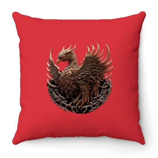 Illustration of Phoenix Throw Pillows
