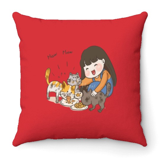 Crazy Cat Lady is My Destiny Throw Pillows