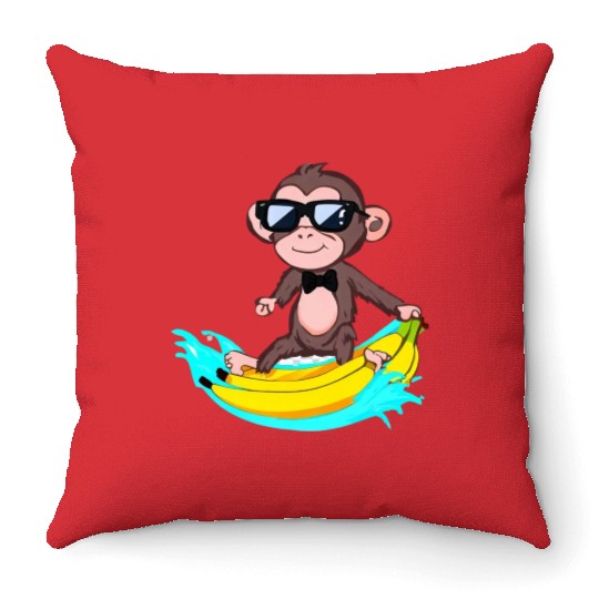 Funky Monkey Business Throw Pillows