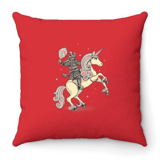 Cotton Candy Warrior Throw Pillows