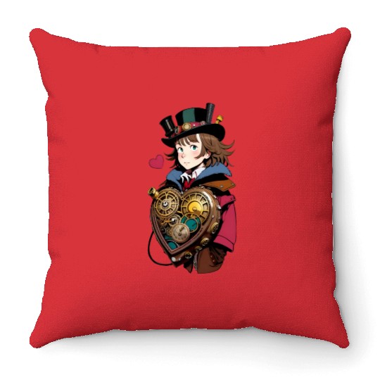 Gears and Lace: A Cute Steampunk Design Throw Pillows
