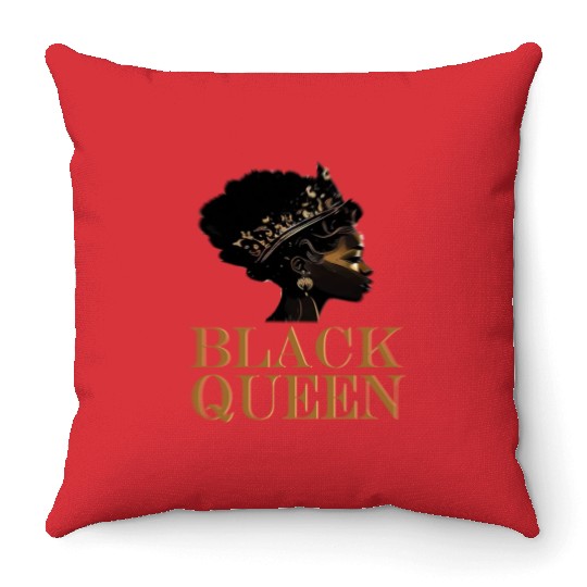 Womens Black Queen Throw Pillows
