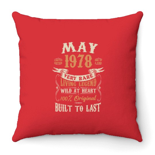 May 1978 Birthday Surprise Throw Pillows