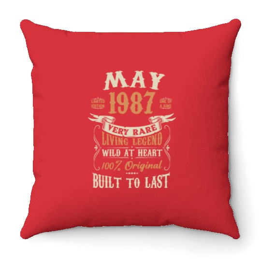 May 1987 Birthday Surprise Throw Pillows