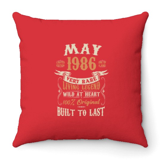 May 1986 Birthday Surprise Throw Pillows