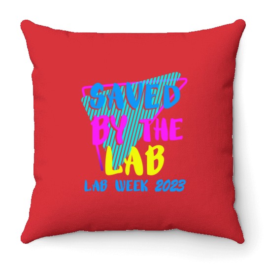 Saved By The Lab Retro Lab Week 2023 Medical Throw Pillows