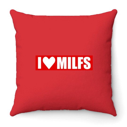 I love milfs red design Throw Pillows