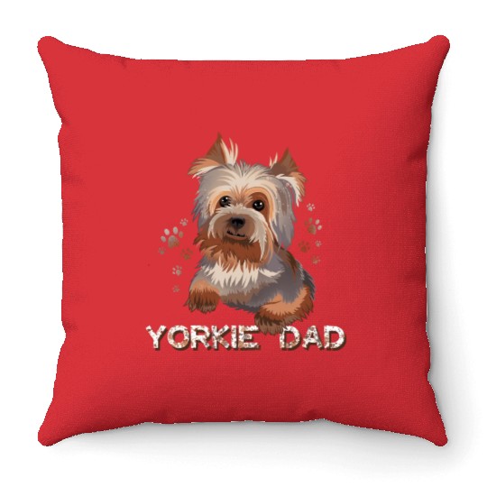Yorkie Dad Throw Pillows