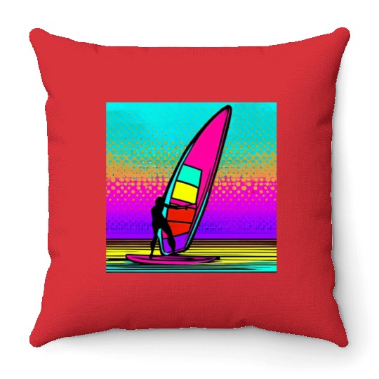 Windsurfing is freedom Throw Pillows