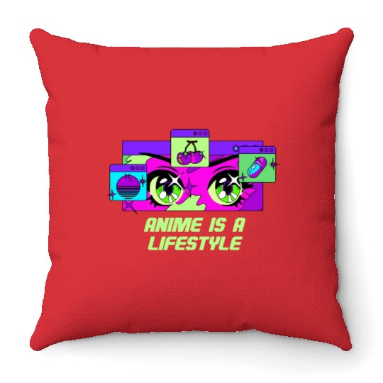 Anime Is a Lifestyle Japanese Kawaii Japan Cute An Throw Pillows