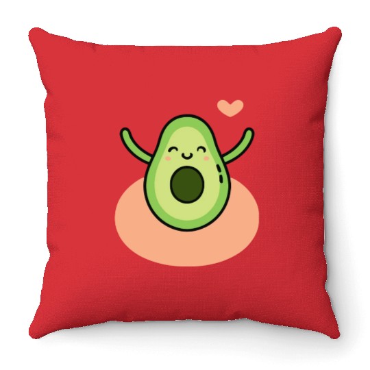 The Joyful Avocado Throw Pillows