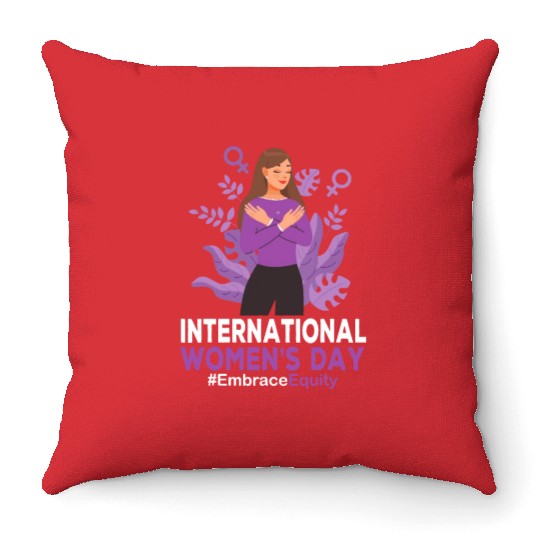 International Women's Day 2023 8 March IWD Embrace Throw Pillows