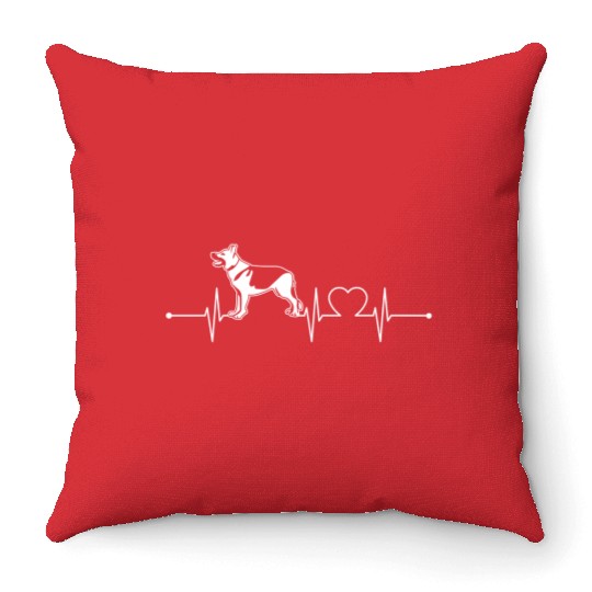 Dog Lover Dog Breed Heartbeat German Shepherd Throw Pillows