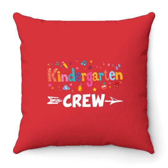 Kindergarten Crew Teacher Team Kinder squad Throw Pillows