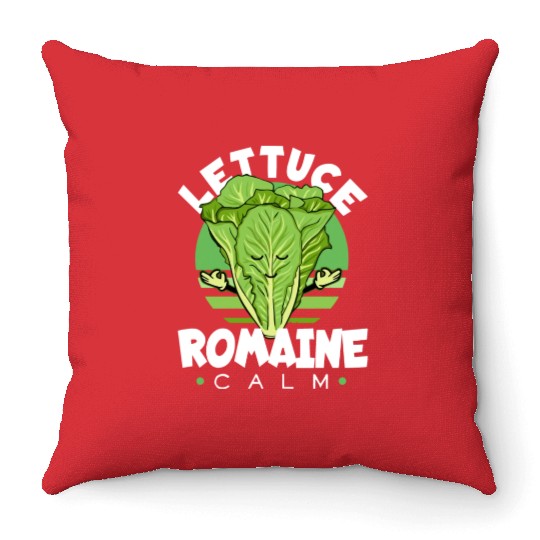 Lettuce Romaine Calm Mindfulness Vegan Yoga Lover Throw Pillows