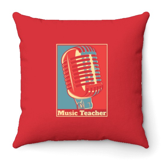 Music Teacher Poster Throw Pillows