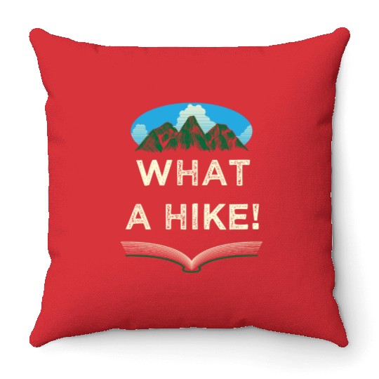 What a Hike Hiking Mountain Hiker Summit Wildlife Throw Pillows