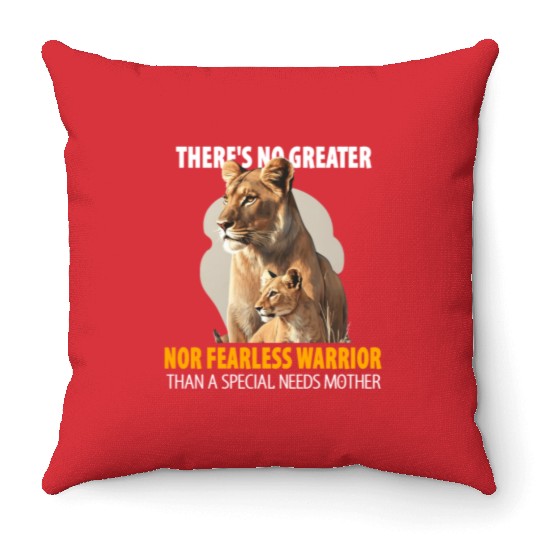 A Fearless Mother And Her Cub Throw Pillows