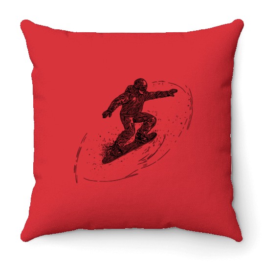 Direction Tal Snowboarding Crass Snowboard Style Throw Pillows