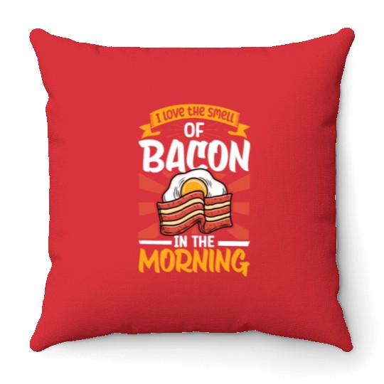 Bacon Lover Funny Bacon Famous Food Keto Diet Throw Pillows