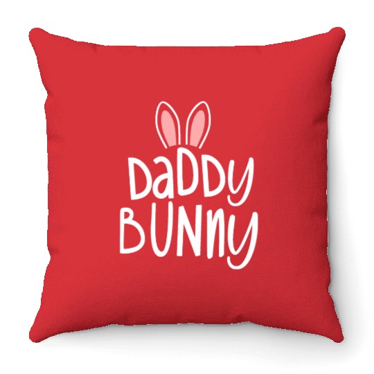 Easter Family Matching Outfits Pastel Easter Daddy Throw Pillows