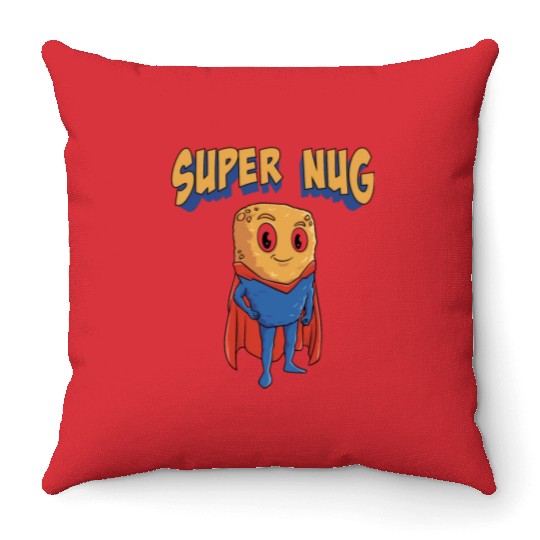 Super Nug Chicken Nuggets Throw Pillows