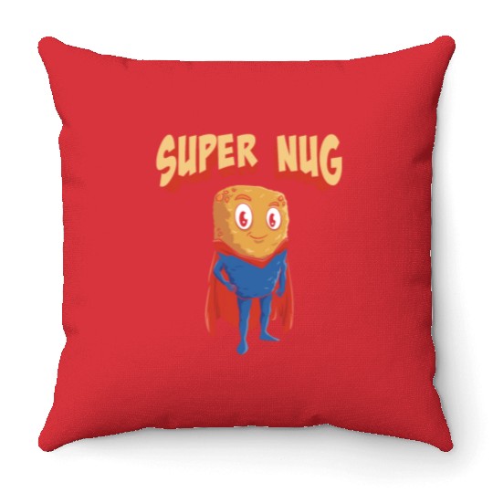 Super Nug Chicken Nuggets Throw Pillows