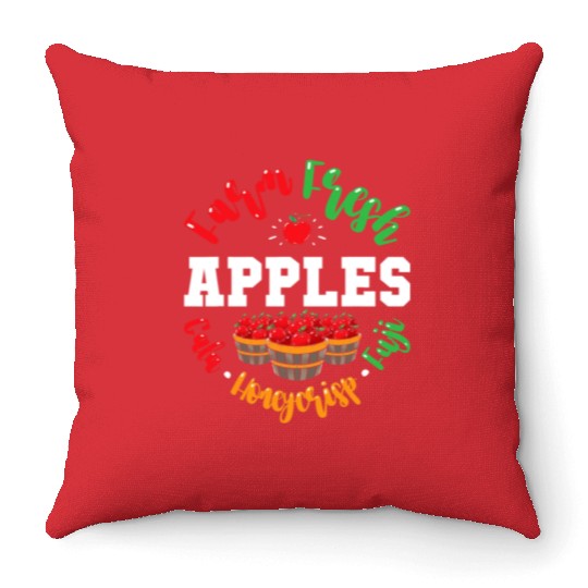 Apple Picking Farmer Fall For Toddlers Kids Women Throw Pillows