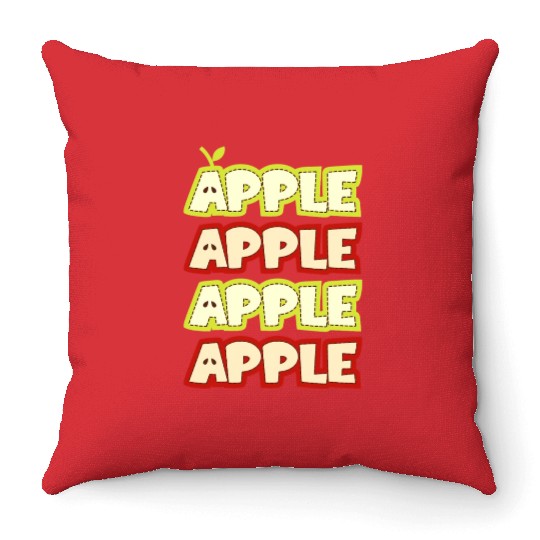 Apple Repeat Apple Picking Farmer Throw Pillows