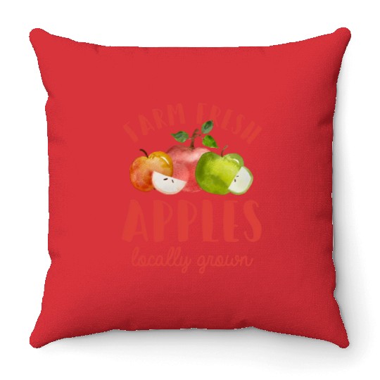 Apple Picking Farm Fresh Apples Farmer For Kids Throw Pillows