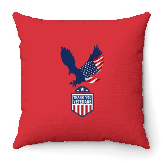 Happy Memorial Day Thank you Veterans American Throw Pillows